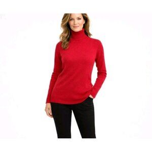 Ralph Lauren Cashmere Merino Wool Angora Turtleneck Sweater Red Women’s M
